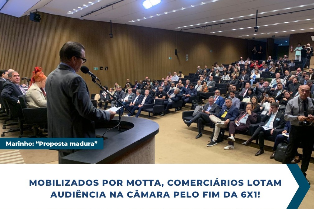 Mobilizados por Motta, Comerciários lotam audiência na câmara pelo fim da 6×1